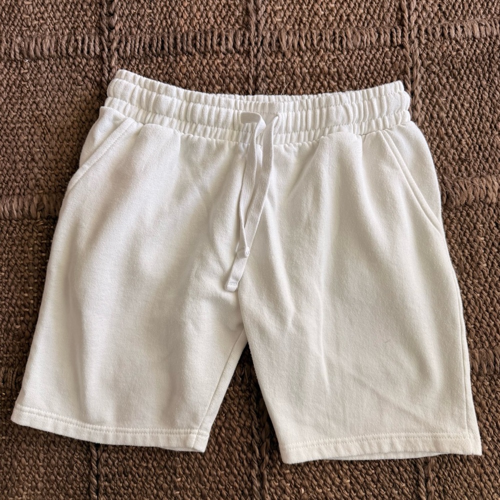 Men's White Drawstring Lounge Shorts